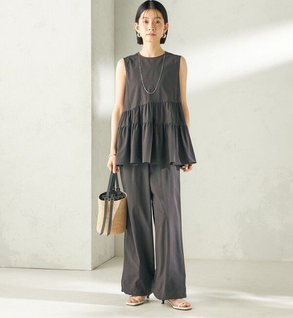 SHIPS for women「《予約》〈接触冷感 / 撥水加工〉TEXBRID(R) 裾 ドロスト パンツ」|その他|