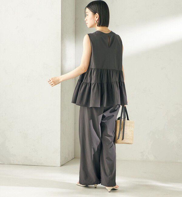 SHIPS for women「《予約》〈接触冷感 / 撥水加工〉TEXBRID(R) 裾 ドロスト パンツ」|その他|