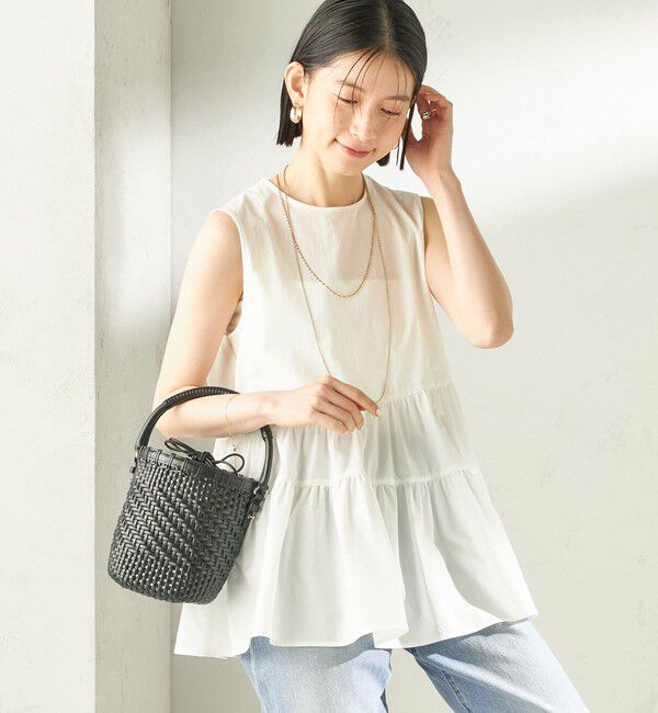 SHIPS for women「《予約》〈接触冷感 / 撥水加工〉TEXBRID(R) タフタ ノースリーブ ブラウス」|シャツ・ブラウス|