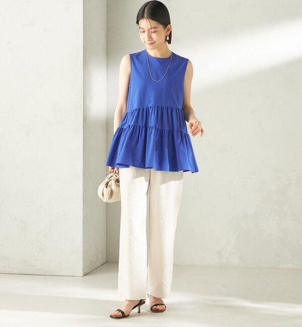 SHIPS for women「《予約》〈接触冷感 / 撥水加工〉TEXBRID(R) タフタ ノースリーブ ブラウス」|シャツ・ブラウス|