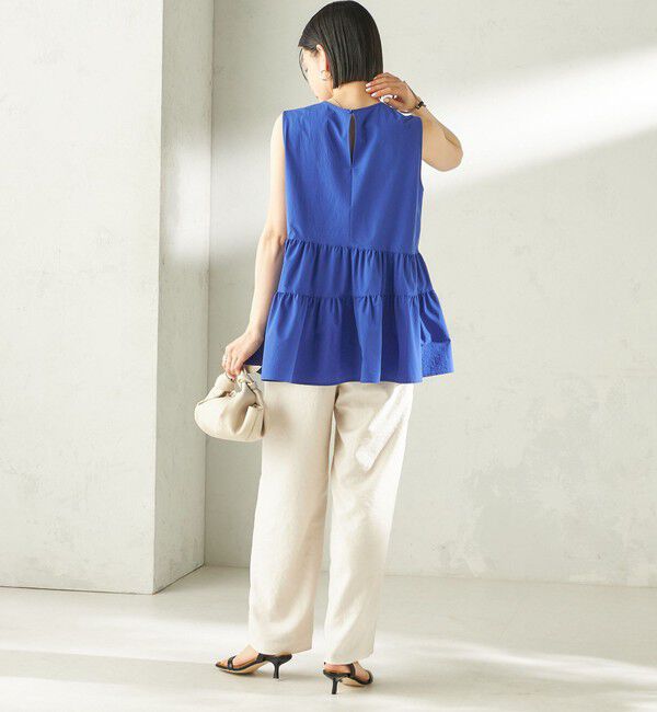 SHIPS for women「《予約》〈接触冷感 / 撥水加工〉TEXBRID(R) タフタ ノースリーブ ブラウス」|シャツ・ブラウス|