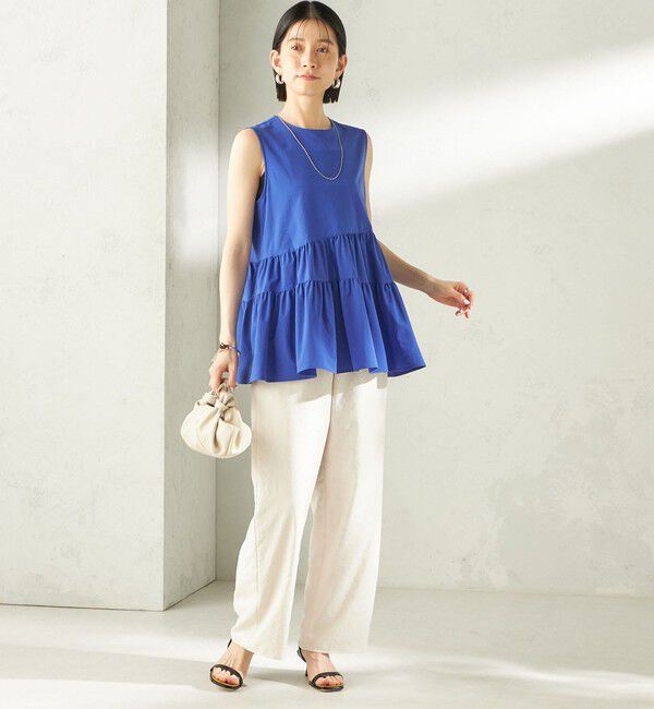 SHIPS for women「《予約》〈接触冷感 / 撥水加工〉TEXBRID(R) タフタ ノースリーブ ブラウス」|シャツ・ブラウス|