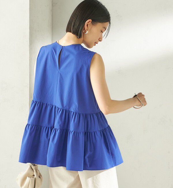 SHIPS for women「《予約》〈接触冷感 / 撥水加工〉TEXBRID(R) タフタ ノースリーブ ブラウス」|シャツ・ブラウス|