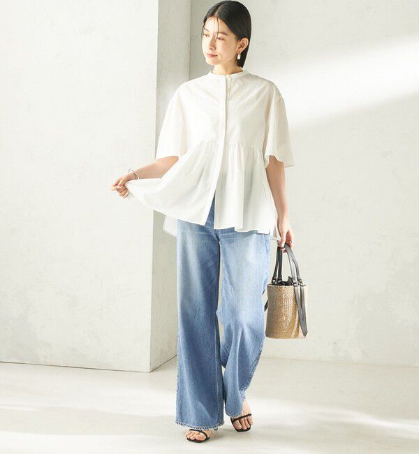 SHIPS for women「《予約》〈接触冷感 / 撥水加工〉TEXBRID(R) タフタ ショート スリーブ 羽織 シャツ」|シャツ・ブラウス|