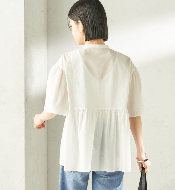 SHIPS for women「《予約》〈接触冷感 / 撥水加工〉TEXBRID(R) タフタ ショート スリーブ 羽織 シャツ」|シャツ・ブラウス|