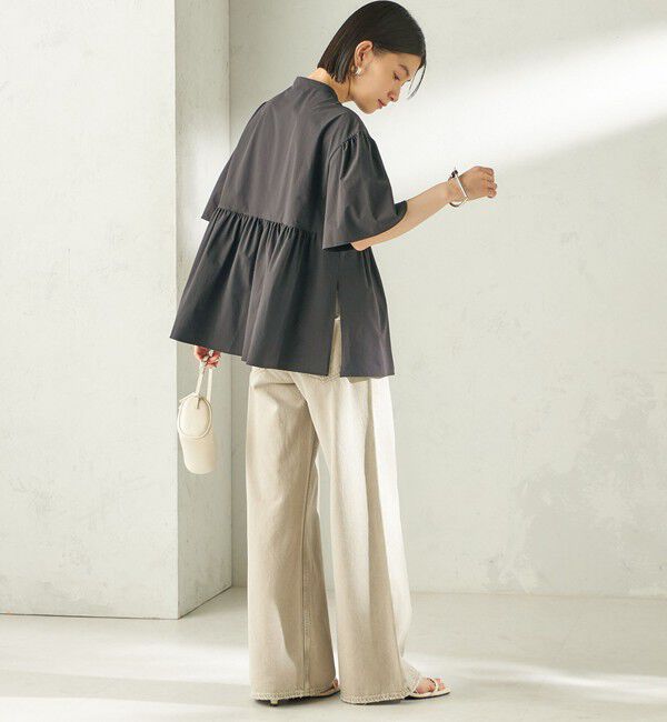 SHIPS for women「《予約》〈接触冷感 / 撥水加工〉TEXBRID(R) タフタ ショート スリーブ 羽織 シャツ」|シャツ・ブラウス|