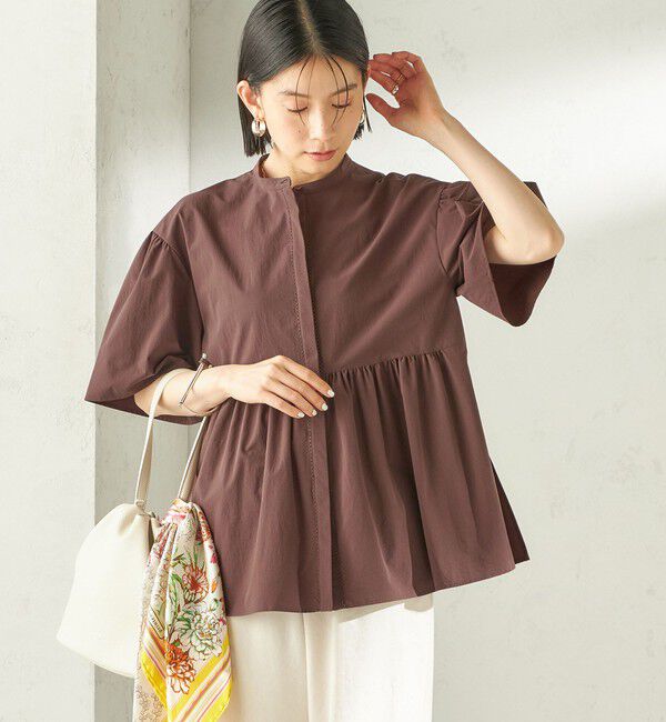 SHIPS for women「《予約》〈接触冷感 / 撥水加工〉TEXBRID(R) タフタ ショート スリーブ 羽織 シャツ」|シャツ・ブラウス|