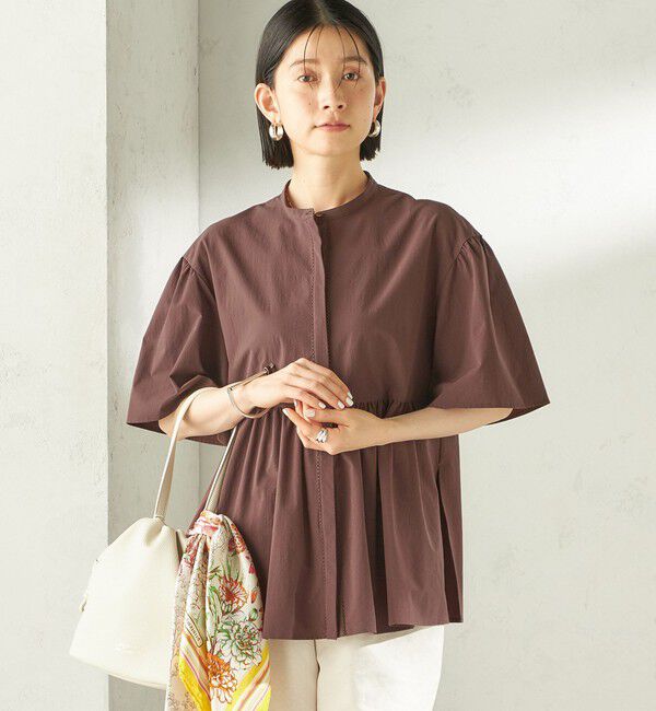 SHIPS for women「《予約》〈接触冷感 / 撥水加工〉TEXBRID(R) タフタ ショート スリーブ 羽織 シャツ」|シャツ・ブラウス|