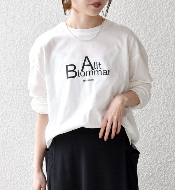SHIPS any「《予約》【SHIPS any別注】monmimi:〈洗濯機可能〉ロゴ プリント ロンTEE 26SS」|Tシャツ・カットソー|