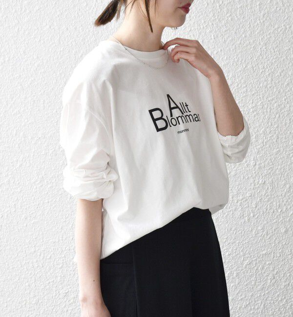SHIPS any「《予約》【SHIPS any別注】monmimi:〈洗濯機可能〉ロゴ プリント ロンTEE 26SS」|Tシャツ・カットソー|