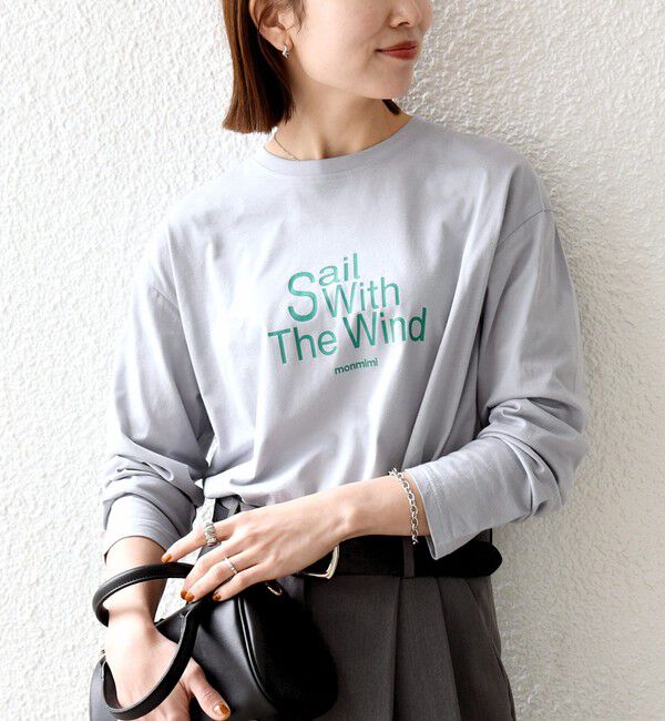 SHIPS any「《予約》【SHIPS any別注】monmimi:〈洗濯機可能〉ロゴ プリント ロンTEE 26SS」|Tシャツ・カットソー|