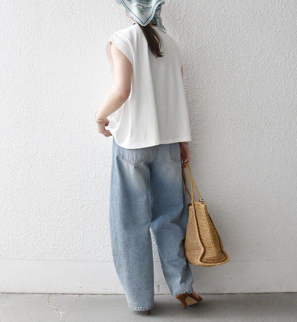 SHIPS any「SHIPS any:〈接触冷感/汗染み防止加工/洗濯機可能〉タック フレア ノースリーブ TEE」|Tシャツ・カットソー|