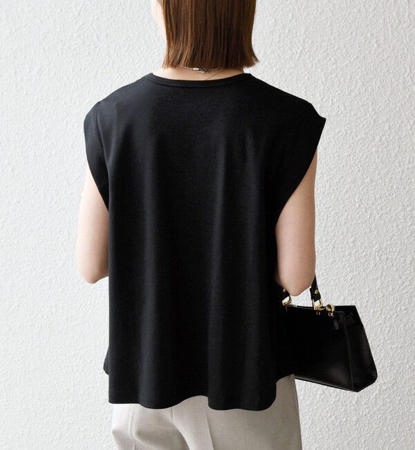 SHIPS any「SHIPS any:〈接触冷感/汗染み防止加工/洗濯機可能〉タック フレア ノースリーブ TEE」|Tシャツ・カットソー|