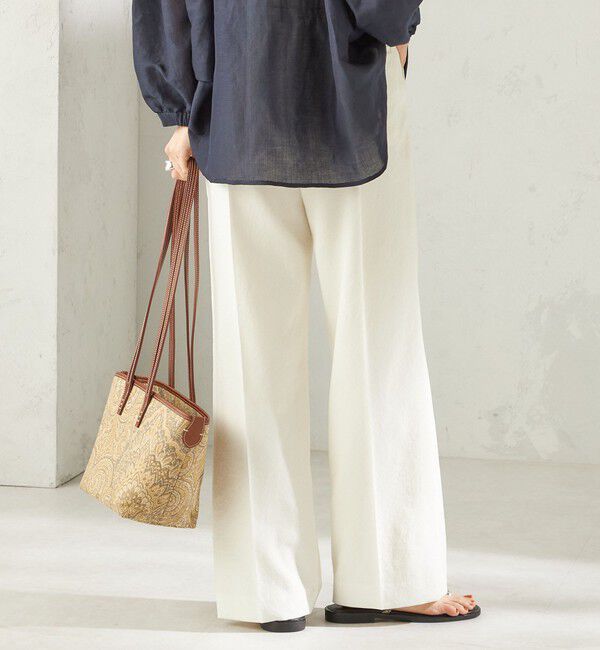 SHIPS for women「《予約》〈手洗い可能〉ドライ シャンタン フロント タック パンツ」|その他|