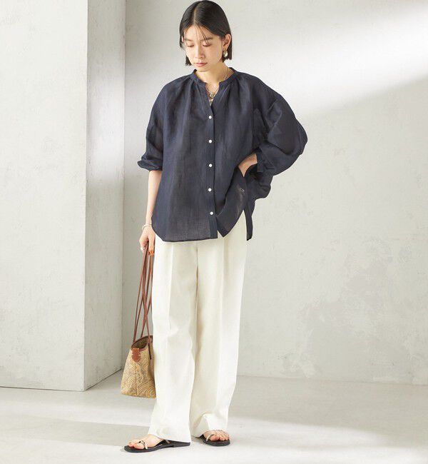 SHIPS for women「《予約》〈手洗い可能〉ドライ シャンタン フロント タック パンツ」|その他|