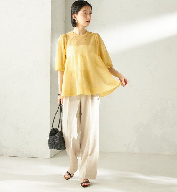 SHIPS for women「《予約》〈手洗い可能〉ドライ シャンタン フロント タック パンツ」|その他|