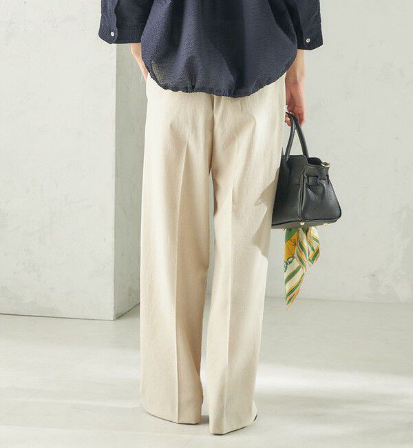 SHIPS for women「《予約》〈手洗い可能〉ドライ シャンタン フロント タック パンツ」|その他|