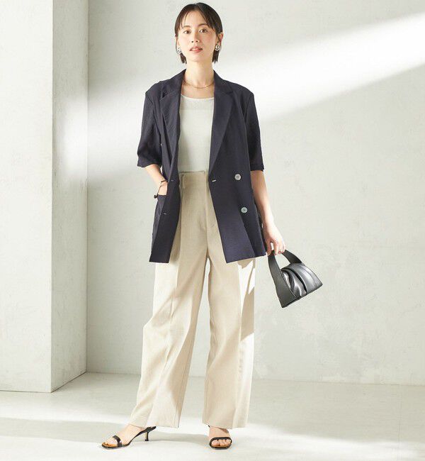 SHIPS for women「《予約》〈手洗い可能〉ドライ シャンタン フロント タック パンツ」|その他|