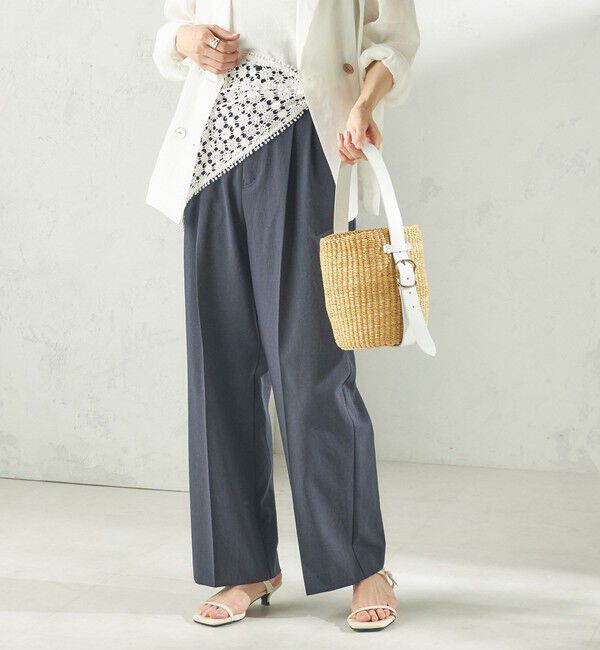 SHIPS for women「《予約》〈手洗い可能〉ドライ シャンタン フロント タック パンツ」|その他|