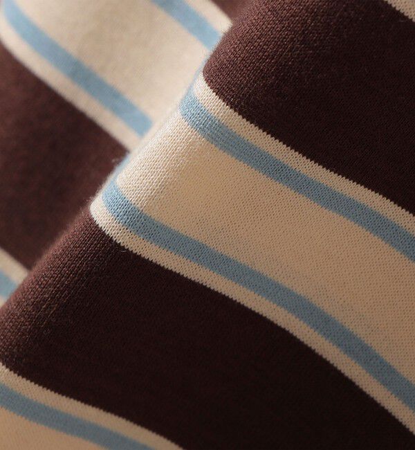 SHIPS for women「《予約》〈手洗い可能〉ボーダー / ソリッド 袖ギャザー ショートスリーブ プルオーバー」|Tシャツ・カットソー|