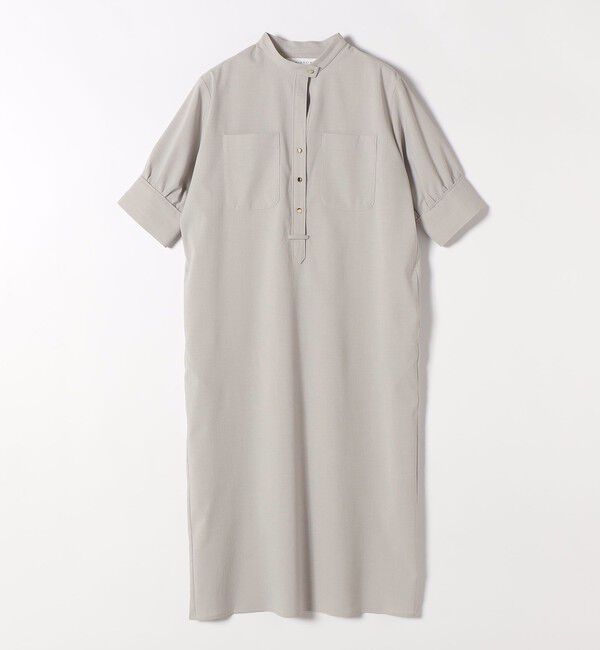 quaranciel「《予約》quaranciel:〈洗濯機可能〉CALCULO(R)使用 バンドカラー シャツ ワンピース」|ワンピース|