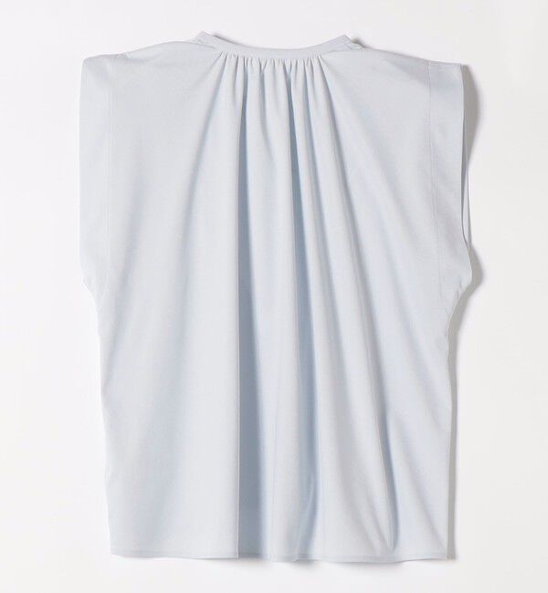 quaranciel「《予約》quaranciel:〈接触冷感/UVカット/吸水速乾/洗濯機可能〉スキッパー ギャザー シャツ カットソー」|シャツ・ブラウス|