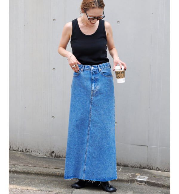 OUTDOOR PRODUCTS Usual Things「≪予約 追加5≫ULTデニムスリットリーンスカート」|スカート|