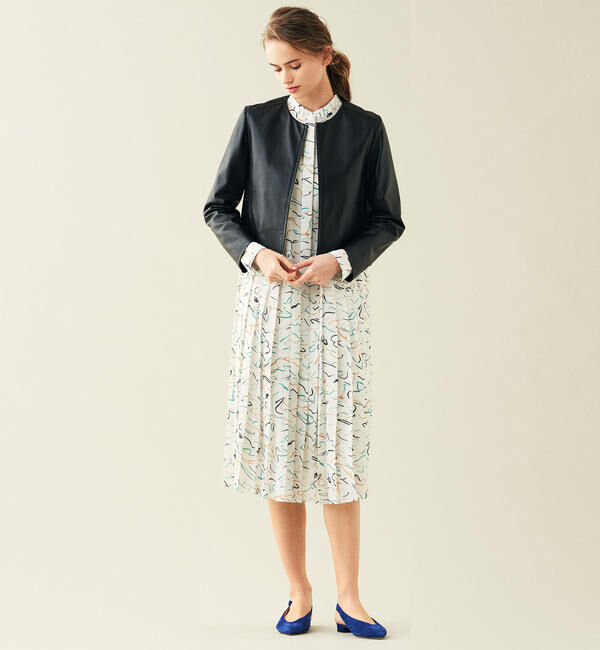 Ballsey「ラムレザー ジップアップブルゾン」|ブルゾン・スタジャン|