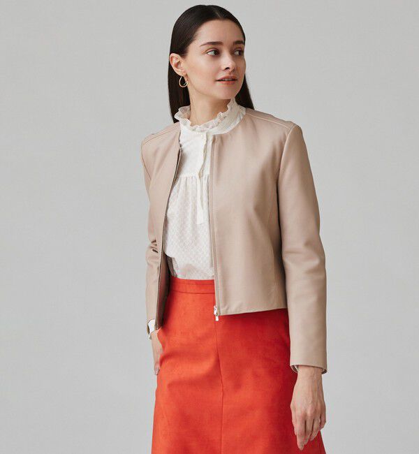 Ballsey「ラムレザー ジップアップブルゾン」|ブルゾン・スタジャン|