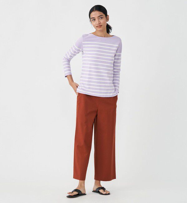 MACPHEE「コットンボーダー ボートネックプルオーバー」|Tシャツ・カットソー|