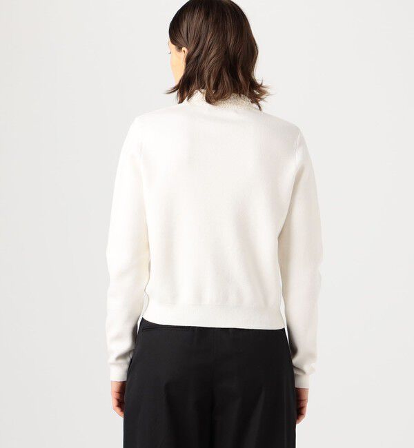 CABaN「コットンカシミヤ レースコンビポケットカーディガン」|カーディガン|