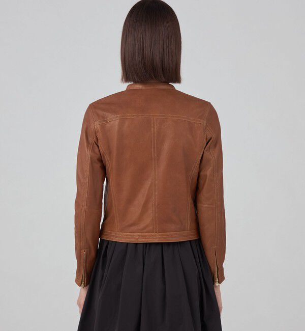 TOMORROWLAND collection「ラムレザー ジップアップブルゾン」|ライダースジャケット|