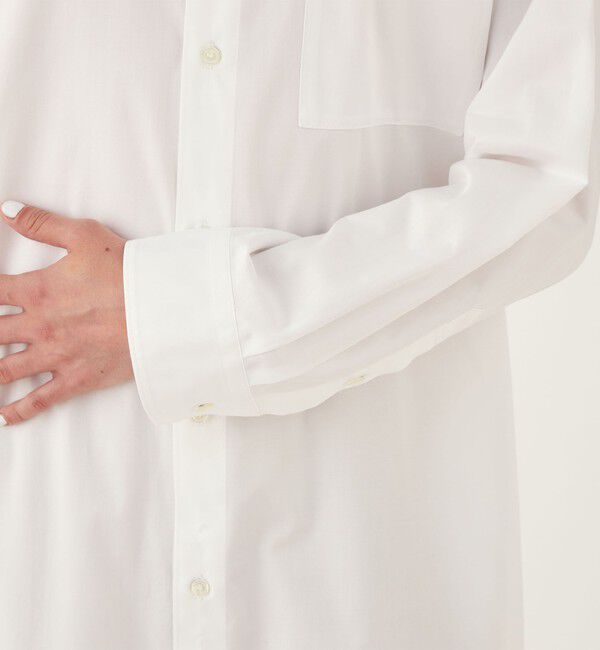 GALERIE VIE「ハイカウントサテン ロングシャツワンピース」|ワンピース|