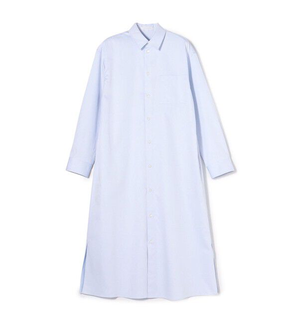 GALERIE VIE「ハイカウントサテン ロングシャツワンピース」|ワンピース|63 ライトブルー
