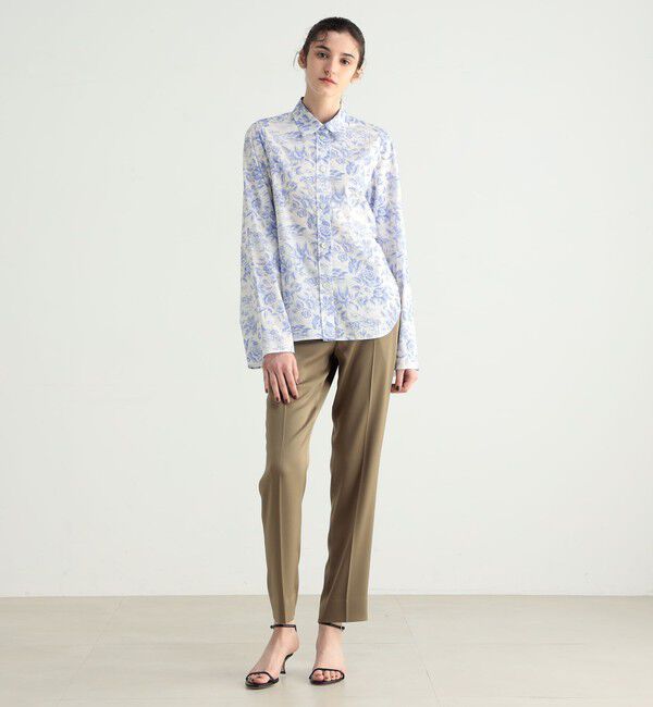 BACCA「ジョーゼットサテン ストレートパンツ」|スラックス|