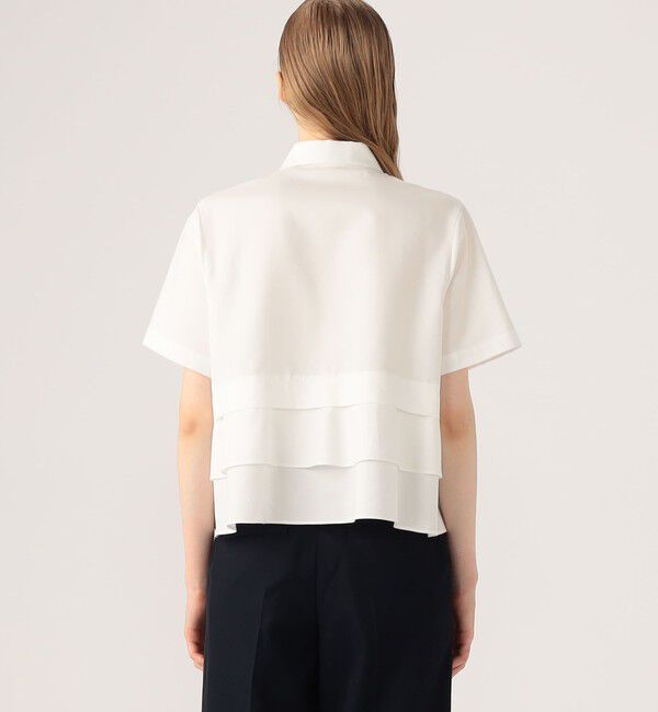 CABaN「タイプライターダブルクロス アシンメトリックフリルシャツ」|シャツ・ブラウス|