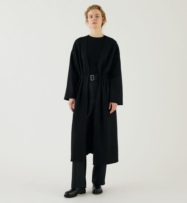 GALERIE VIE「ミルドスムース カラーレスコート」|ノーカラーコート|