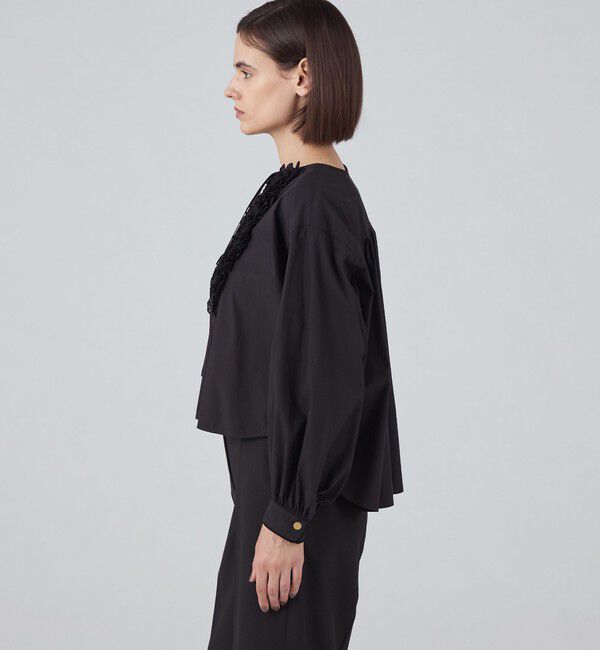 TOMORROWLAND collection「ブラックコンビネーション フリルブラウス」|シャツ・ブラウス|