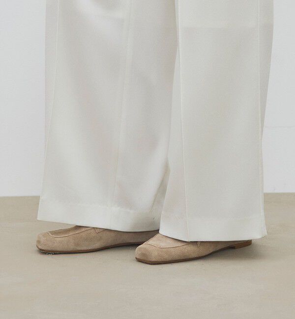 DES PRES「サテンジョーゼット タックワイドパンツ」|スラックス|