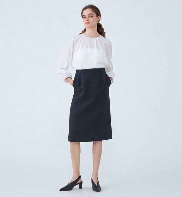 Ballsey「ラメミックスツイード プレーンタイトスカート」|タイト|