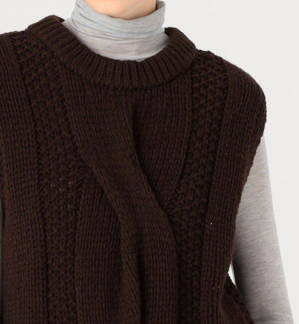 GALERIE VIE「ビッグケーブル クルーネックベスト」|ベスト・ジレ|