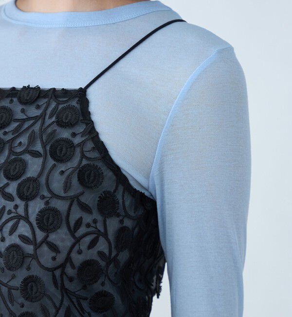 MACPHEE「メッシュエンブロイダリー キャミソール」|キャミソール|