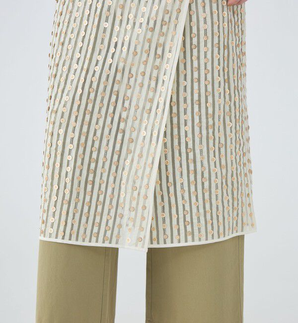 MACPHEE「ストライプスパンコール ラップミディスカート」|スカート|