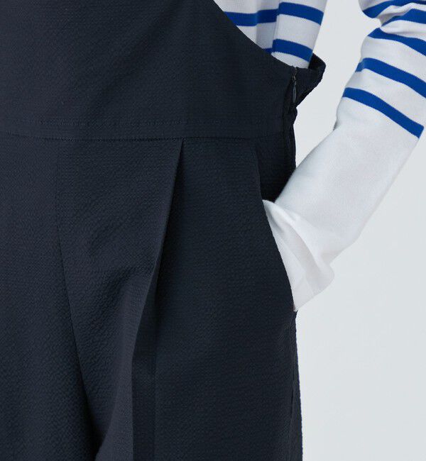 MACPHEE「ポリエステルサッカー サロペット」|オールインワン|