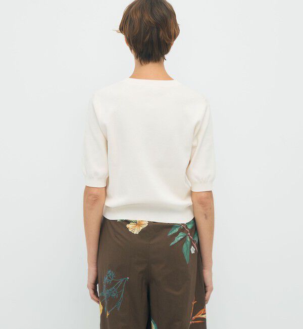 CABaN「GREEN SHOWER エンブロイダリーハーフスリーブカーディガン」|カーディガン|