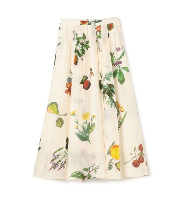 CABaN「シルク Green Showerプリント フレアスカート」|スカート|12 ホワイト系