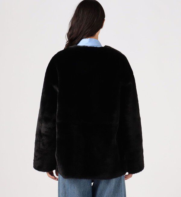 MACPHEE「フェイクムートン リバーシブルショートコート」|ノーカラーコート|