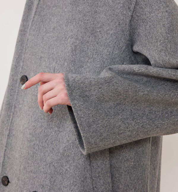 GALERIE VIE「ダブルフェイス カラーレストレンチコート」|ノーカラーコート|