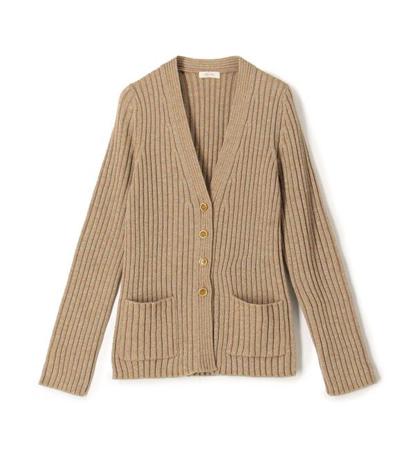 DES PRES「ウールリブ Vネックカーディガン」|カーディガン|44 ベージュ系