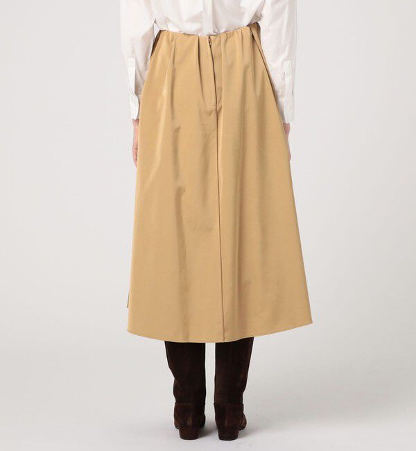 MACPHEE「ダブルサテン タックギャザーフレアスカート」|フレア|